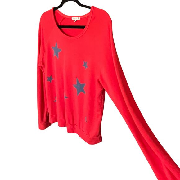 Sundry Star Print Red Long Sleeve Comfy Size 3 Large 12 Fourth July Patriotic - Picture 3 of 8